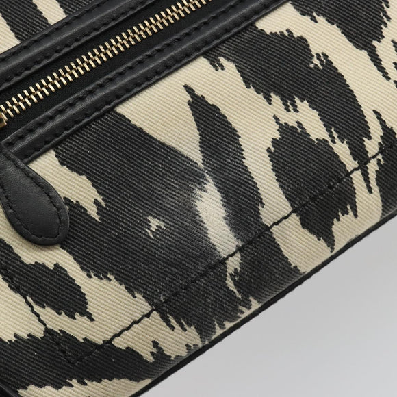 CELINE Luggage Hand Bag Canvas Black Gold Auth 191825V