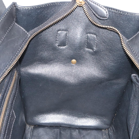 CELINE Luggage Hand Bag Canvas Black Gold Auth 191825V