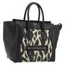 CELINE Luggage Hand Bag Canvas Black Gold Auth 191825V-1
