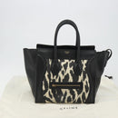 CELINE Luggage Hand Bag Canvas Black Gold Auth 191825V-12