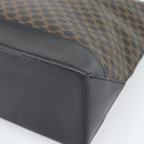 CELINE Macadam Canvas Tote Bag PVC Leather Black Gold Auth 191826V-9