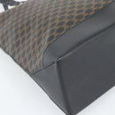 CELINE Macadam Canvas Tote Bag PVC Leather Black Gold Auth 191826V-14