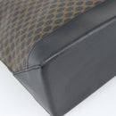 CELINE Macadam Canvas Tote Bag PVC Leather Black Gold Auth 191826V-16