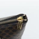 CELINE Macadam Canvas Tote Bag PVC Leather Black Gold Auth 191826V-10