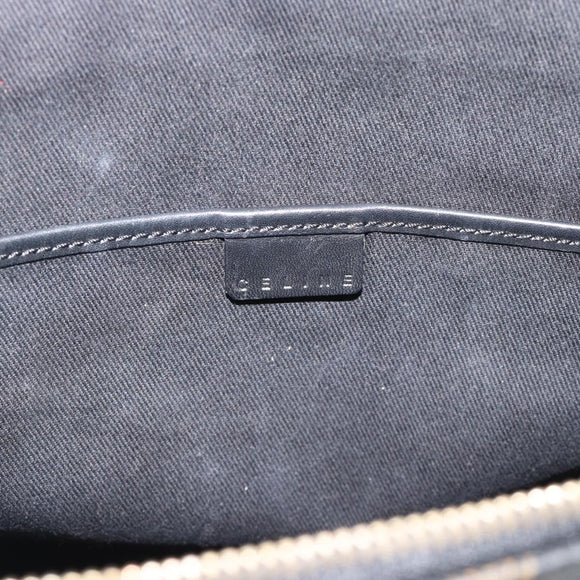 CELINE Macadam Canvas Tote Bag PVC Leather Black Gold Auth 191826V