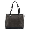 CELINE Macadam Canvas Tote Bag PVC Leather Black Gold Auth 191826V-13