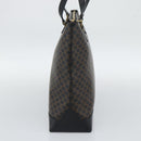 CELINE Macadam Canvas Tote Bag PVC Leather Black Gold Auth 191826V-3