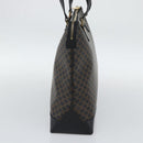 CELINE Macadam Canvas Tote Bag PVC Leather Black Gold Auth 191826V-4