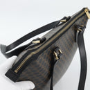 CELINE Macadam Canvas Tote Bag PVC Leather Black Gold Auth 191826V-6