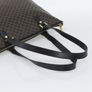 CELINE Macadam Canvas Tote Bag PVC Leather Black Gold Auth 191826V-7