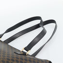 CELINE Macadam Canvas Tote Bag PVC Leather Black Gold Auth 191826V-8
