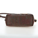 ETRO Paisley Patchwork Shoulder Bag PVC Leather Brown Bordeaux Auth 191827V-5