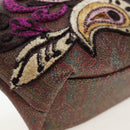 ETRO Paisley Patchwork Shoulder Bag PVC Leather Brown Bordeaux Auth 191827V-15