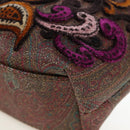 ETRO Paisley Patchwork Shoulder Bag PVC Leather Brown Bordeaux Auth 191827V-16