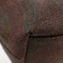 ETRO Paisley Patchwork Shoulder Bag PVC Leather Brown Bordeaux Auth 191827V-17