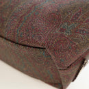 ETRO Paisley Patchwork Shoulder Bag PVC Leather Brown Bordeaux Auth 191827V-18
