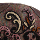 ETRO Paisley Patchwork Shoulder Bag PVC Leather Brown Bordeaux Auth 191827V-21