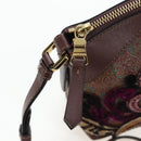 ETRO Paisley Patchwork Shoulder Bag PVC Leather Brown Bordeaux Auth 191827V-9