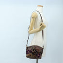 ETRO Paisley Patchwork Shoulder Bag PVC Leather Brown Bordeaux Auth 191827V-27