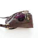 ETRO Paisley Patchwork Shoulder Bag PVC Leather Brown Bordeaux Auth 191827V-3