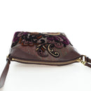 ETRO Paisley Patchwork Shoulder Bag PVC Leather Brown Bordeaux Auth 191827V-6