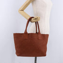 BOTTEGA VENETA INTRECCIATO Cabas PM Hand Bag Leather Brown 141498 Auth 191828V-26