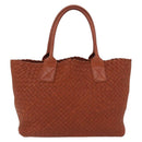 BOTTEGA VENETA INTRECCIATO Cabas PM Hand Bag Leather Brown 141498 Auth 191828V-2