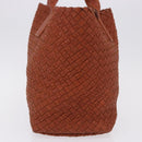 BOTTEGA VENETA INTRECCIATO Cabas PM Hand Bag Leather Brown 141498 Auth 191828V-3
