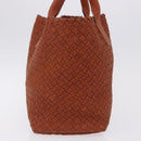 BOTTEGA VENETA INTRECCIATO Cabas PM Hand Bag Leather Brown 141498 Auth 191828V-4