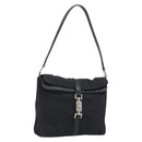 GUCCI Hand Bag Canvas Black Silver 001 3734 Auth 191829A-1