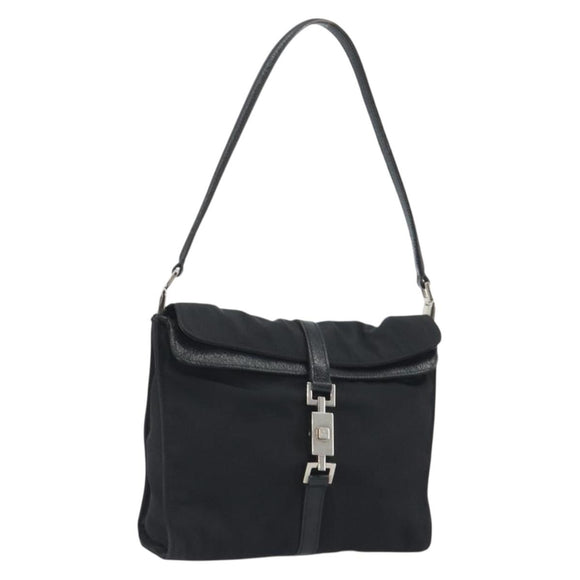 GUCCI Hand Bag Canvas Black Silver 001 3734 Auth 191829A