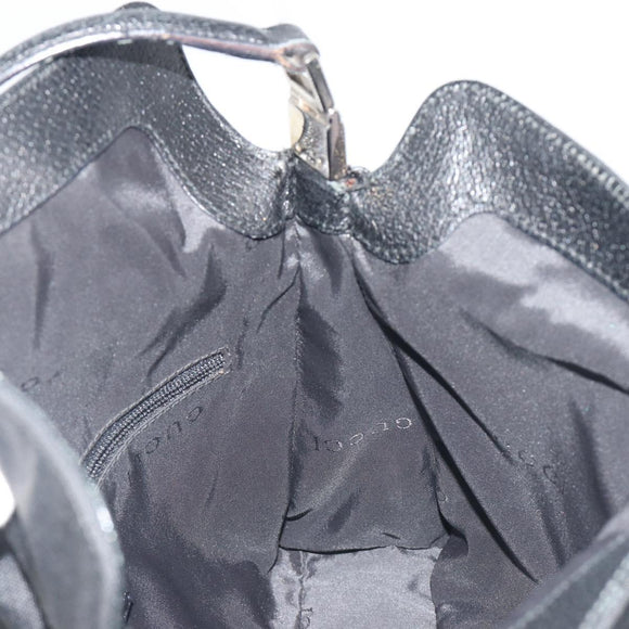 GUCCI Hand Bag Canvas Black Silver 001 3734 Auth 191829A
