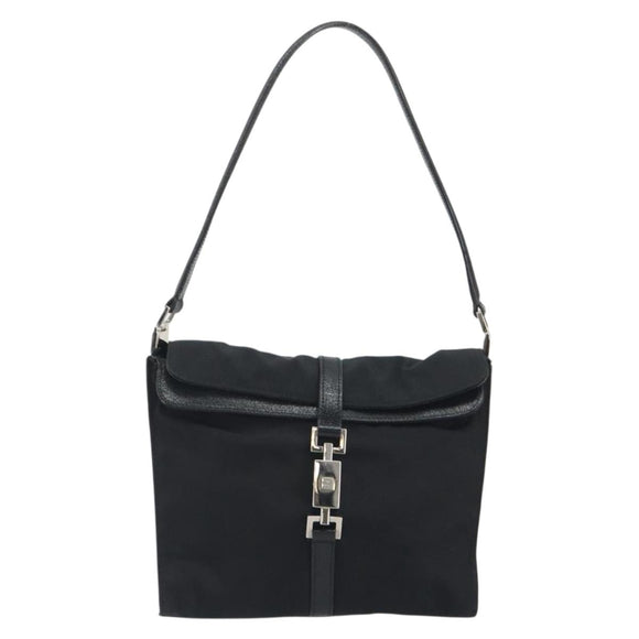 GUCCI Hand Bag Canvas Black Silver 001 3734 Auth 191829A