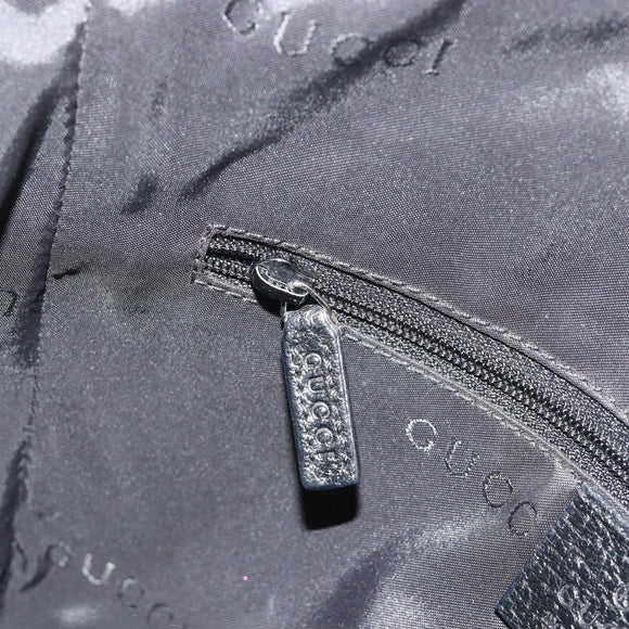 GUCCI Hand Bag Canvas Black Silver 001 3734 Auth 191829A