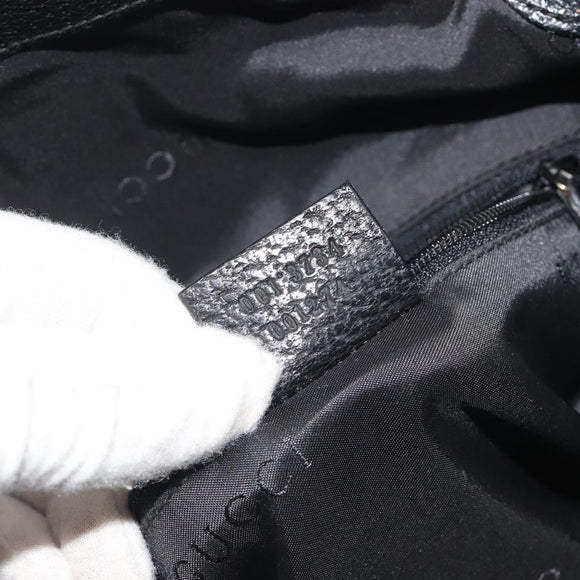 GUCCI Hand Bag Canvas Black Silver 001 3734 Auth 191829A