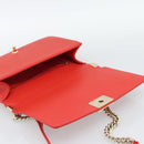 CHANEL Chain Matelasse 28 Boy Chanel Bag Lamb Skin Red Gold CC Auth 191832SAM-18