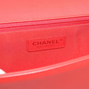 CHANEL Chain Matelasse 28 Boy Chanel Bag Lamb Skin Red Gold CC Auth 191832SAM-19
