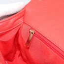 CHANEL Chain Matelasse 28 Boy Chanel Bag Lamb Skin Red Gold CC Auth 191832SAM-22