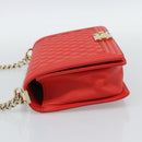 CHANEL Chain Matelasse 28 Boy Chanel Bag Lamb Skin Red Gold CC Auth 191832SAM-3