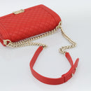 CHANEL Chain Matelasse 28 Boy Chanel Bag Lamb Skin Red Gold CC Auth 191832SAM-7