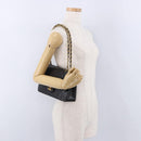 CHANEL Double Flap Chain Matelasse25 Bag Lamb Skin Black Gold CC Auth 191833SAM-28