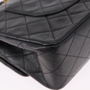 CHANEL Chain Matelasse25 Shoulder Bag Lamb Skin Black Gold CC Auth 191834SAM-12
