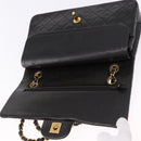 CHANEL Chain Matelasse25 Shoulder Bag Lamb Skin Black Gold CC Auth 191834SAM-15