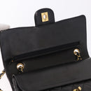 CHANEL Chain Matelasse25 Shoulder Bag Lamb Skin Black Gold CC Auth 191834SAM-16
