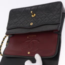 CHANEL Chain Matelasse25 Shoulder Bag Lamb Skin Black Gold CC Auth 191834SAM-18