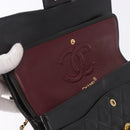 CHANEL Chain Matelasse25 Shoulder Bag Lamb Skin Black Gold CC Auth 191834SAM-19