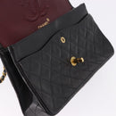 CHANEL Chain Matelasse25 Shoulder Bag Lamb Skin Black Gold CC Auth 191834SAM-20