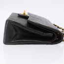 CHANEL Chain Matelasse25 Shoulder Bag Lamb Skin Black Gold CC Auth 191834SAM-4