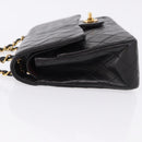 CHANEL Chain Matelasse25 Shoulder Bag Lamb Skin Black Gold CC Auth 191834SAM-5
