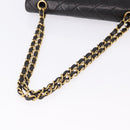 CHANEL Chain Matelasse25 Shoulder Bag Lamb Skin Black Gold CC Auth 191834SAM-7